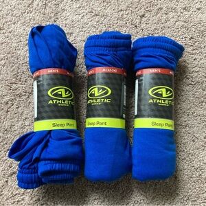 Athletic Works Sleep Pant Lot Of 3 Blue Size M 32 Pockets Adjustable Waist NWT